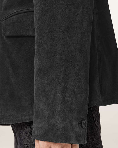AllSaints Hornett Suede Blazer Gull Brown