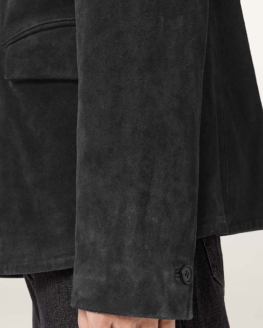 AllSaints Hornett Suede Blazer Gull Brown