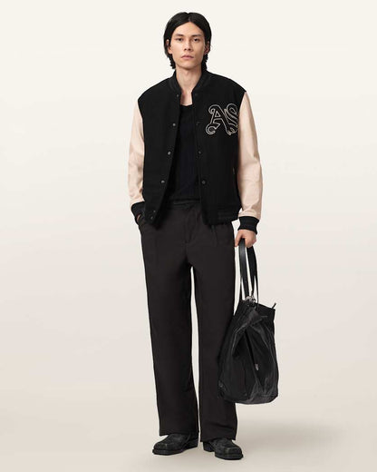 AllSaints Holloway Bomber Jacket Black/White