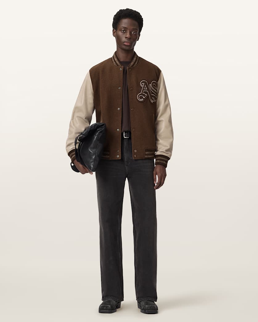 AllSaints Holloway Bomber Jacket Black/White
