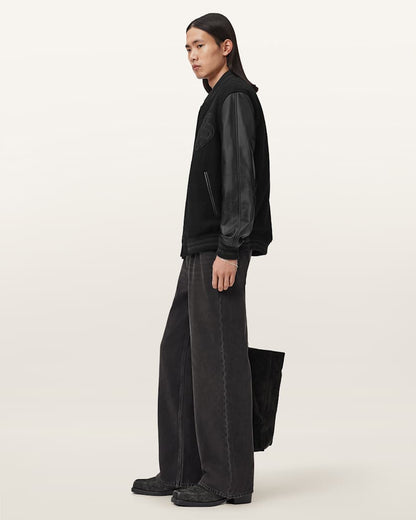 AllSaints Holloway Bomber Jacket Black/White