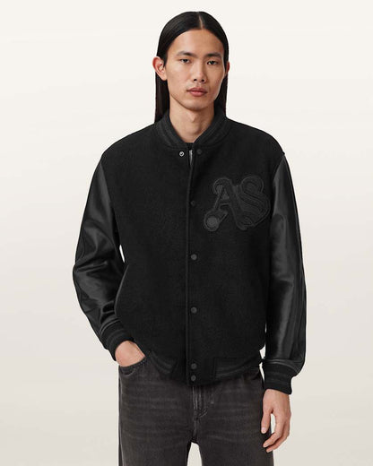 AllSaints Holloway Bomber Jacket Black/White