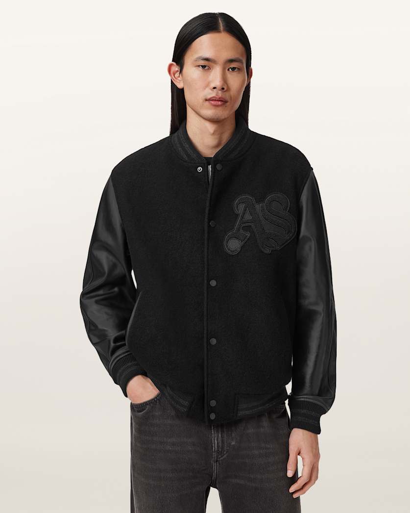 AllSaints Holloway Bomber Jacket Black/White