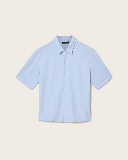 AllSaints Stallone Oversized Short Sleeve Shirt Villa Blue
