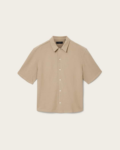 AllSaints Stallone Oversized Short Sleeve Shirt Villa Blue