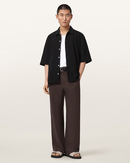 AllSaints Stallone Oversized Short Sleeve Shirt Villa Blue