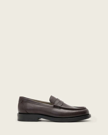 AllSaints Bloom Leather Loafers Black