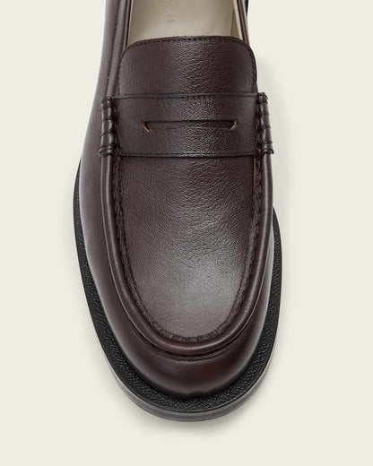 AllSaints Bloom Leather Loafers Black