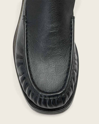 AllSaints Bloom Leather Loafers Black