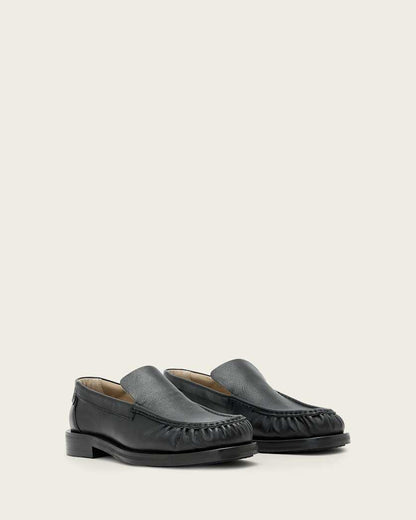 AllSaints Bloom Leather Loafers Black