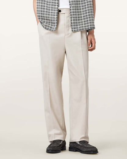 AllSaints Tallis Straight Leg Pants Feather Taupe