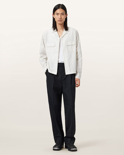 AllSaints Tallis Straight Leg Pants Feather Taupe