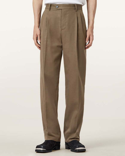 AllSaints Tallis Straight Leg Pants Feather Taupe
