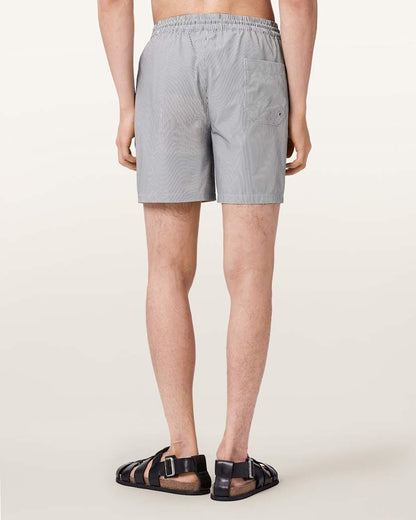 AllSaints Cipher Striped Swim Shorts Chalk White/Blue