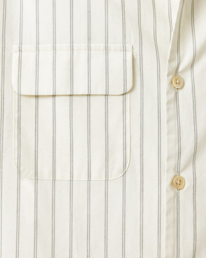 AllSaints Stanley Striped Long Sleeve Shirt Soap White