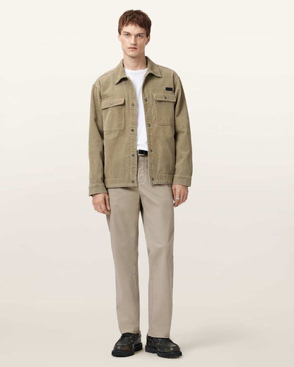 AllSaints Beckley Slim Fit Chinos Pebble Brown