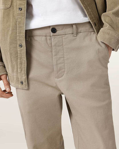 AllSaints Beckley Slim Fit Chinos Pebble Brown