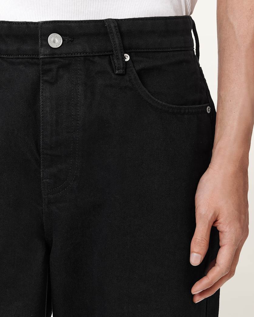 AllSaints Curve Barrel Leg Denim Jeans Washed Black