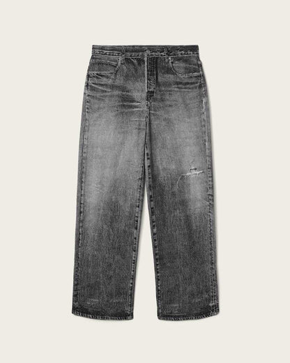 AllSaints Lenny Illusion Of Denim Wide Leg Pants Illusion Black
