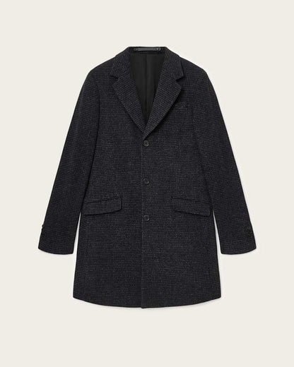 AllSaints Caspian Single Breasted Coat Cinder Black Marl