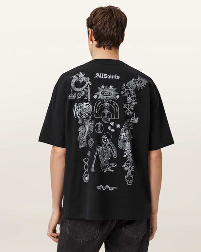 AllSaints Terra Oversized Graphic T Shirt Optic White