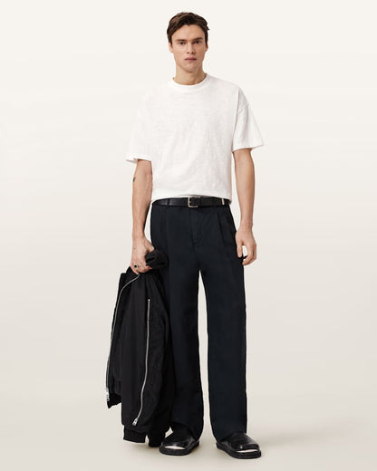 AllSaints Casper Boxy Crew Neck T Shirt Chalk White