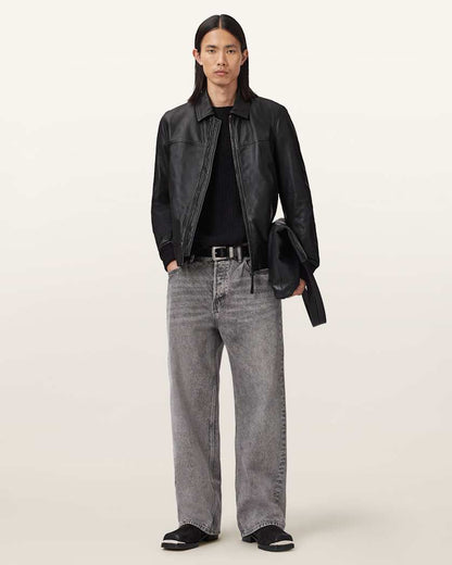 AllSaints Rashford Leather Jacket Black