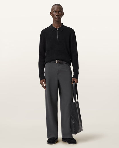 AllSaints Halla Wide Leg Pants Charcoal Grey