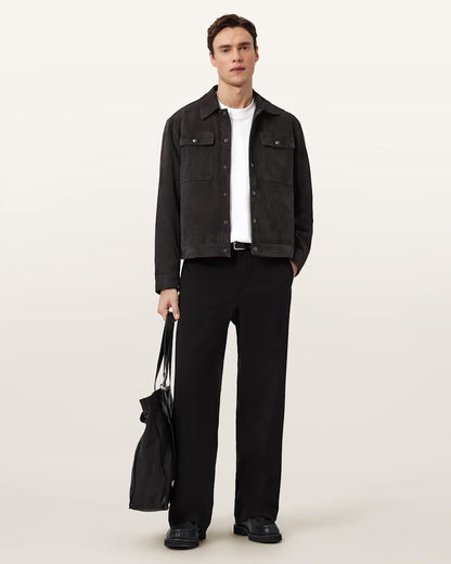 AllSaints Halla Wide Leg Pants Charcoal Grey