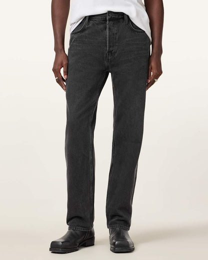 AllSaints Reid Straight Fit Denim Jeans Black