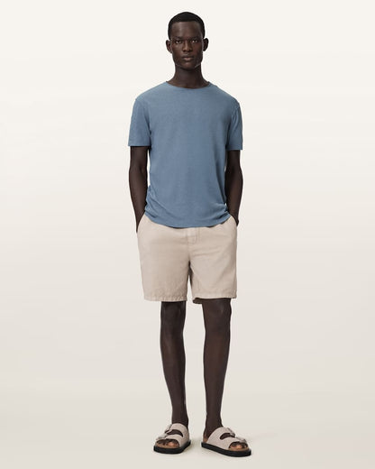 AllSaints Figure Crew Neck Raw Edge T Shirt Sunbaked Pink