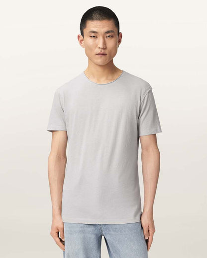 AllSaints Figure Crew Neck Raw Edge T Shirt Sunbaked Pink