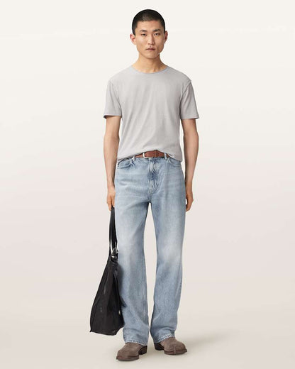AllSaints Figure Crew Neck Raw Edge T Shirt Sunbaked Pink