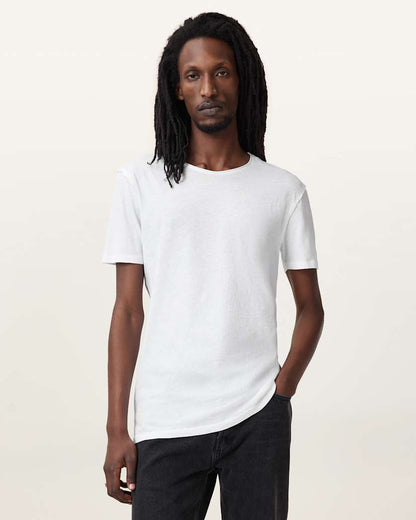 AllSaints Figure Crew Neck Raw Edge T Shirt Sunbaked Pink