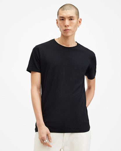 AllSaints Figure Crew Neck Raw Edge T Shirt Sunbaked Pink