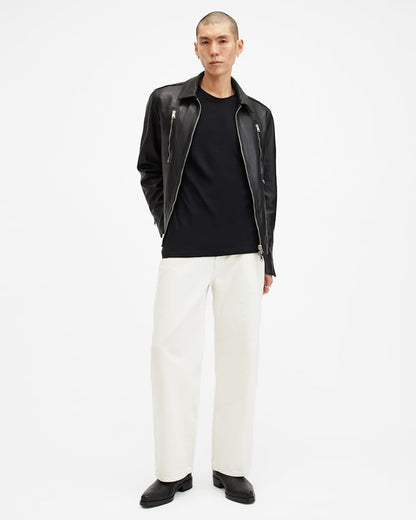 AllSaints Figure Crew Neck Raw Edge T Shirt Sunbaked Pink