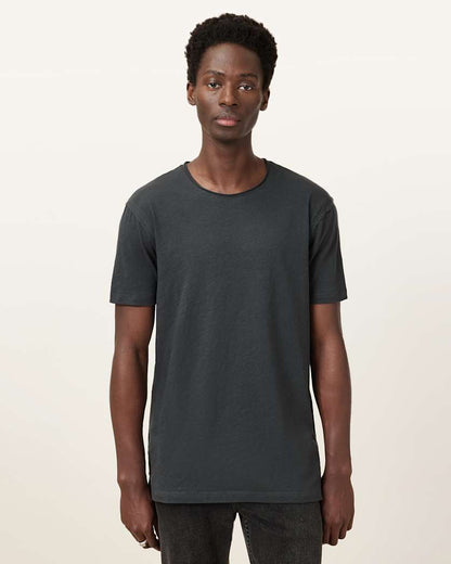 AllSaints Figure Crew Neck Raw Edge T Shirt Sunbaked Pink