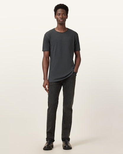 AllSaints Figure Crew Neck Raw Edge T Shirt Sunbaked Pink
