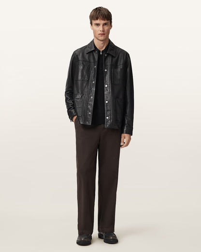 AllSaints Juku Loose Fit Pants Trail Brown