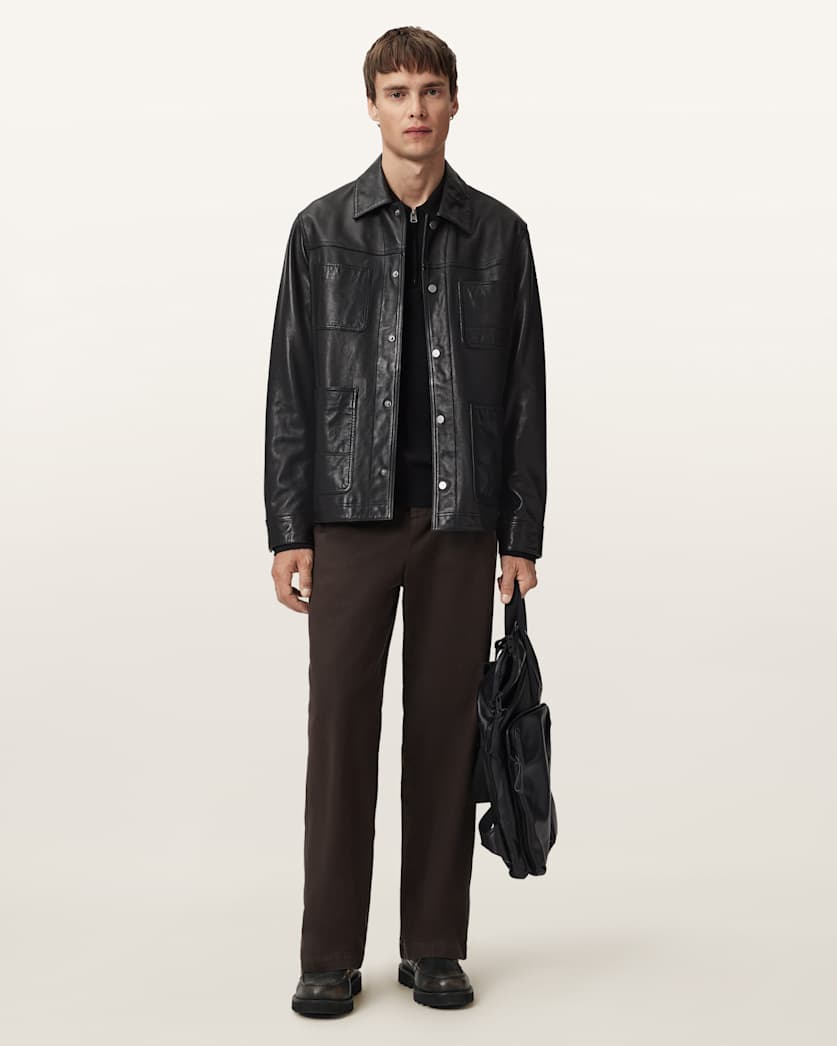AllSaints Juku Loose Fit Pants Trail Brown