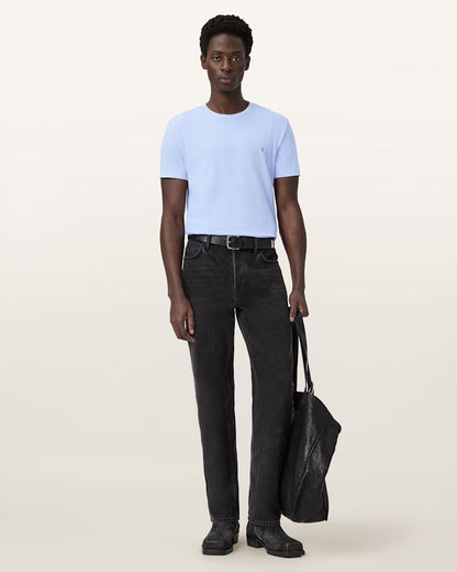 AllSaints Tonic Crew Neck Slim Ramskull T Shirt Villa Blue