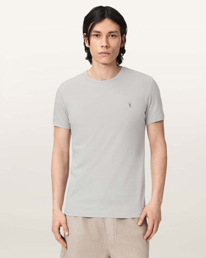 AllSaints Tonic Crew Neck Slim Ramskull T Shirt Villa Blue