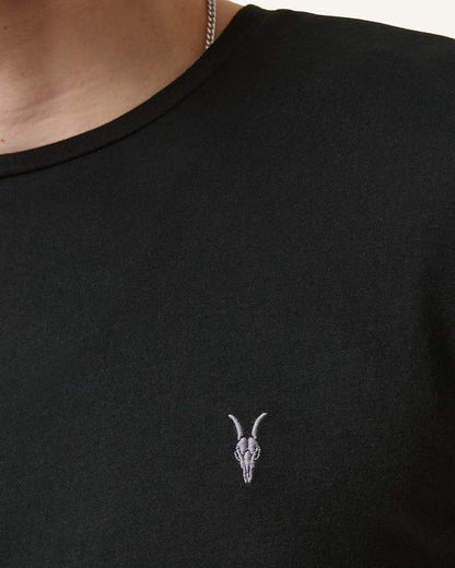 AllSaints Tonic Crew Neck Slim Ramskull T Shirt Villa Blue