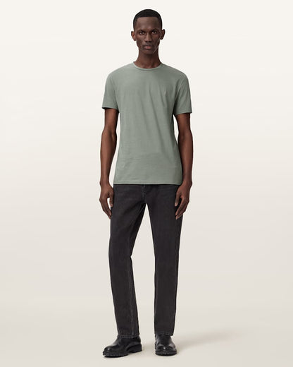 AllSaints Tonic Crew Neck Slim Ramskull T Shirt Villa Blue