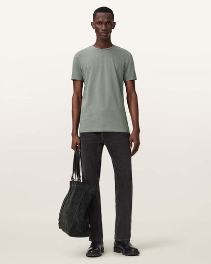 AllSaints Tonic Crew Neck Slim Ramskull T Shirt Villa Blue