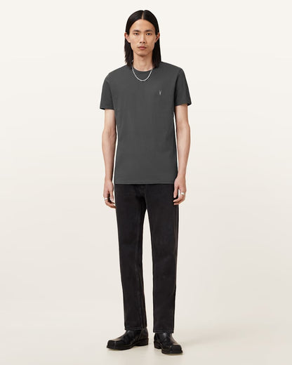 AllSaints Tonic Crew Neck Slim Ramskull T Shirt Villa Blue