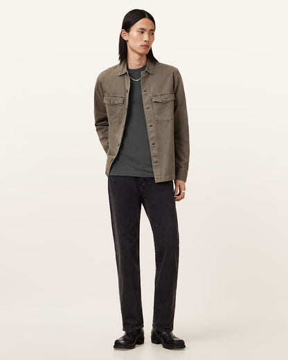 AllSaints Tonic Crew Neck Slim Ramskull T Shirt Villa Blue