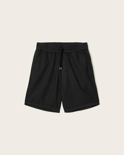 AllSaints Hanbury Linen Blend Relaxed Fit Shorts Jet Black