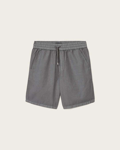 AllSaints Hanbury Linen Blend Relaxed Fit Shorts Jet Black