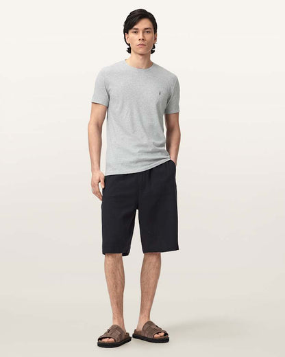 AllSaints Tonic Crew Neck Slim Ramskull T Shirt Grey/White/Green